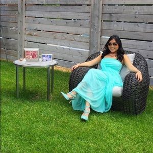 Teal/aqua dress worn once to wedding - XS